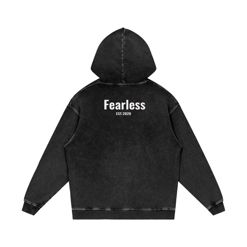 Snow Washed Loose Cotton Hoodie
